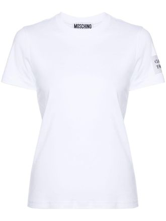 Moschino T-shirt met geborduurd logo - Wit