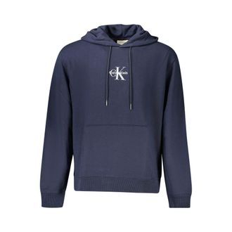 Calvin Klein Mens Logo Graphic Pullover Hoodie - Dark Blue Cotton - Size X-Large