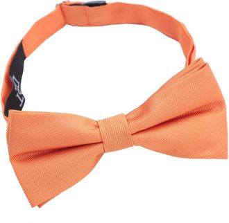 DQT Plain Twill Wedding Thistle Pre-Tied Bow Tie for Men - Orange Ochre