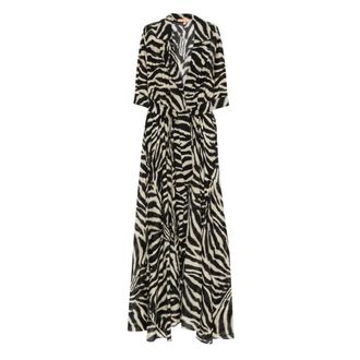 Ermanno Scervino Maxi Dresses, female, Multicolor, Size: XS Zebra-print Maxi Shirt Dress
