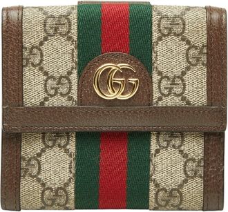 Gucci Beige Brown Pvc Leather Wallet (Bi-Fold) (Pre-Owned)