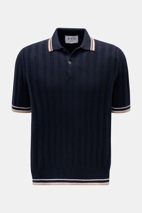 FTC Men - Cashmere short sleeve knit polo navy