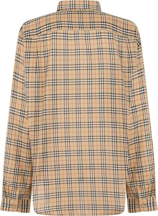Burberry Mens Long-Sleeve Shirt Sand Check Cotton