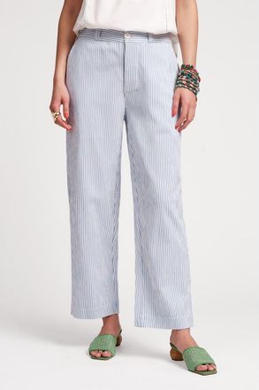 Frances Valentine Coleman Pant Stripe Seersucker in Light Blue/white at Nordstrom, Size 6