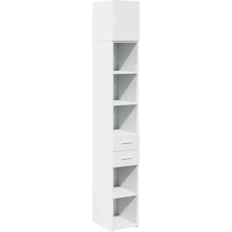 vidaXL Armario Estrecho Madera De Ingenier&iacute;a Blanco 30x42,5x225 Cm Vidaxl