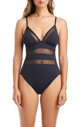 Bleu Rod Beattie Cross Back One-Piece Swimsuit in Black at Nordstrom, Size 12