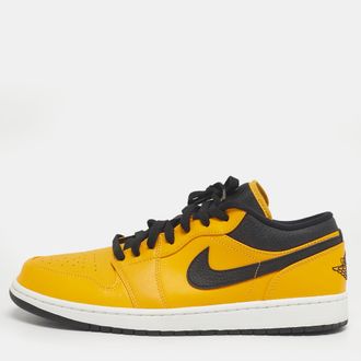 Air Jordan s Yellow/black Leather Jordan 1 Low University Gold Sneakers