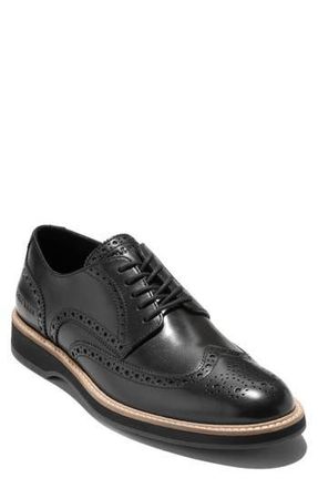 Cole Haan Morse Grand Wingtip Derby in Black /Black /Gray Pinstripe at Nordstrom Rack, Size 9.5