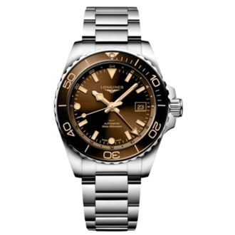 Longines HydroConquest GMT Brown Dial Steel Mens Watch L3.790.4.66.6