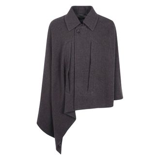 Ziggy Chen Speard Collar Poncho - Heren - Jassen - Grijs - Maat: XS