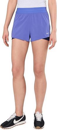 Nike Swift Dri-FIT Mid-Rise 2-in-1 Running Shorts Womens Shorts Sapphire/Midnight Navy/Reflective Silver : SM (US 4-6), Elastane/Polyester