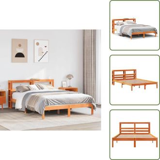 vidaXL Letto in legno - vidaXL Giroletto con Testiera Marrone Cera 120x200 cm Massello Pino - Letto con ripiani