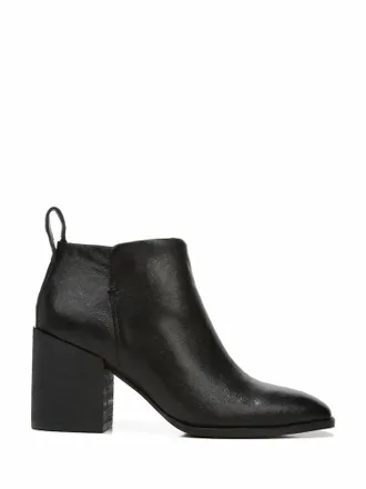 Vionic Womens Lyssa Distressed Leather Ankle Boot In Black