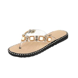 Generic Sparkly Sandals for Women,Womens Ladies Sandals Glitter Sliders Summer Thong Sandal Flat Sandal for Women Sparkly Shoes Flip-Flop,Beach Pool Shoes Non