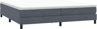 vidaXL Cama Box Spring Con Colch&oacute;n Terciopelo Gris Oscuro 200x220 Cm Vidaxl