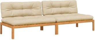 vidaXL Sof&aacute;s Centrales De Palets Jard&iacute;n Y Cojines 2 Uds Madera Acacia Vidaxl