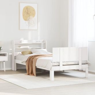 Berkfield Home Bed Frame with Headboard without Mattress White 90x200 cm