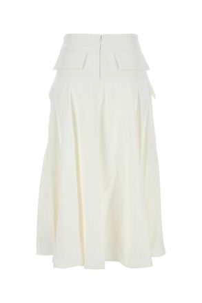 Bottega Veneta Womens White Viscose Blend Skirt Chalk Exterior: Acetate Gonne