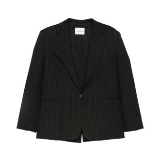 Andamane Pinstripe Blazer - Dames - Jassen - Zwart - Maat: XS Katoen