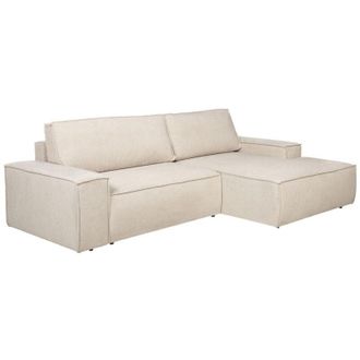 Vente-Unique Vente-unique - Divano letto in Tessuto testurizzato Beige - Angolo a destra - amelia