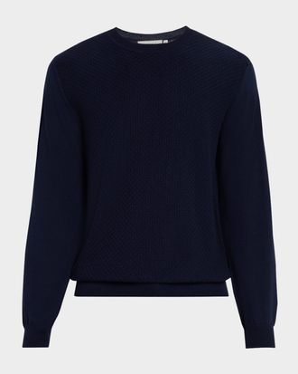 Canali Men & apos;s Waffle Crew Sweater