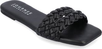 Journee Collection Women & apos;s Sawyerr Medium and Wide Width Flat Sandals
