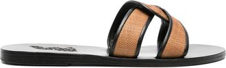 Ancient Greek Sandals Desmos flat sandals - women - Rubber/Calf Leather/Calf Leather/Calf Leather/Fabric - 35 - Black