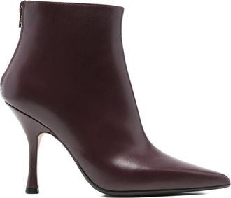 Anna F. 80mm pointed leather boots - women - Leather/Leather/Calf Leather/Rubber - 39 - Red