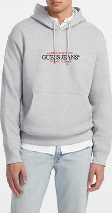 Guess Embroidered Logo Graphic Hoodie in Grey at Nordstrom, Size X-Large