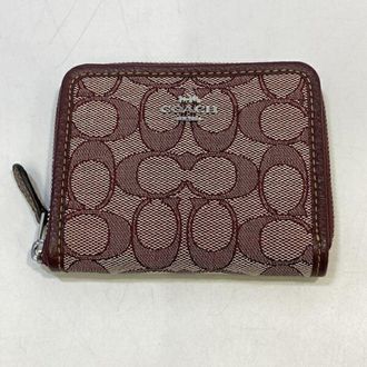 Coach Signature Burgundy Signature Line Wallet (Bi-Fold) (Pre-Owned)