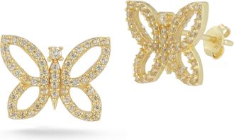 Glaze Jewelry Sterling Silver Open Work Butterfly Studs