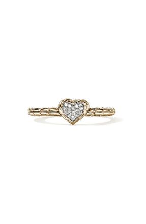 John Hardy Essentials Heart Pav&eacute; Ring in Gold at Nordstrom, Size 7