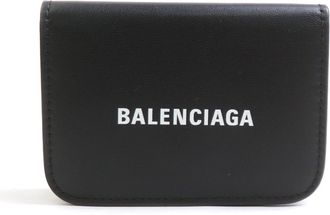 Balenciaga Black Leather Wallet (Tri-Fold) (Pre-Owned)