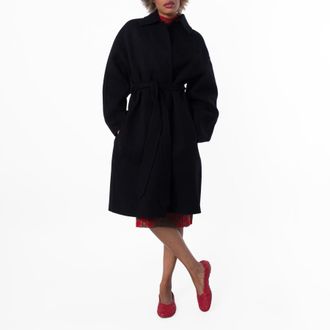 Burberry Belted Cashmere Wrap Coat, Brand Size 10 ( US Size 8 )