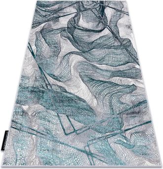 RugsX Alfombra De Luxe Moderna 621 Neto - Structural Gris / Verde Green 240x340 Cm