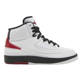 Nike Heren Air Jordan 2 Retro Leren Trainers (Wit, Rood)