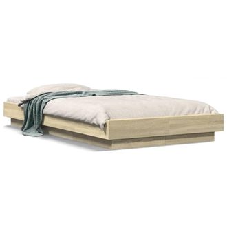 Berkfield Home Bed Frame without Mattress Sonoma Oak 90x190 cm Single in Light Tan