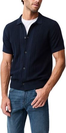 Rodd & Gunn Cobb River Short Sleeve Knit Button-Up Shirt in Midnight at Nordstrom, Size Xxx-Large