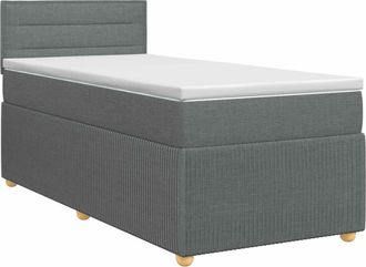vidaXL Cama Box Spring Con Colch&oacute;n Gris Oscuro 90 X 190 Cm Tela Vidaxl