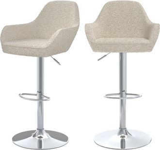 Rendez-Vous Déco Rendez-vous Déco - Set de 2 sillas de bar blancas efecto bouclé lana 63/83 cm - Adam