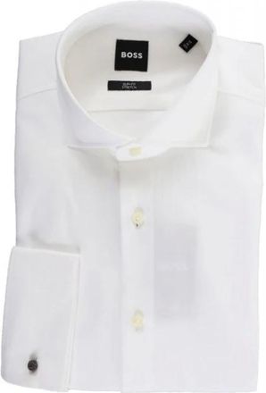 HUGO BOSS Overhemden, Heren, Wit, 6Xl, Leer, Boss - Overhemden > Formele Overhemden