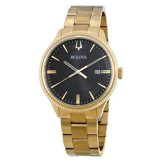 Bulova Classic Quartz Black Dial Mens Watch 97B228