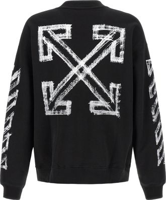 Off-white Logo-Embroidered Cotton Sweatshirt - Black