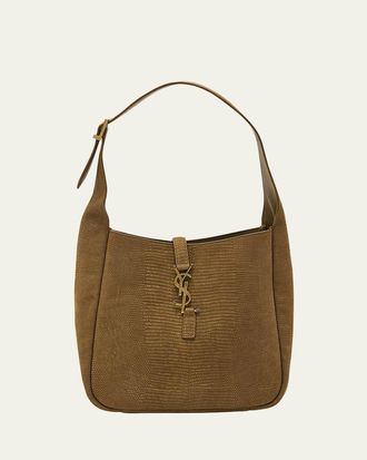 Saint Laurent Le 5 A 7 Small Lizard-Embossed Shoulder Bag