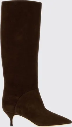 Casadei Julia Suede Knee-High Boots with Stiletto Heel