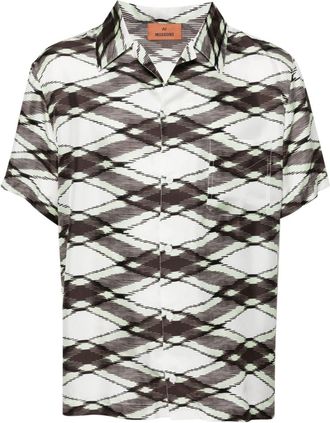 Missoni patterned silk short sleeve shirt - men - Silk - 52 - Green