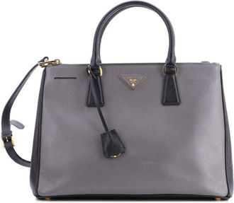 Prada Double Zip Lux Saffiano Leather Medium tote bag - Zwart