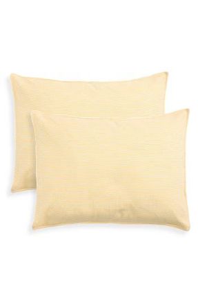 Kassatex Set of 2 Stripe Cotton Seersucker Shams in Yellow at Nordstrom Rack, Size Standard
