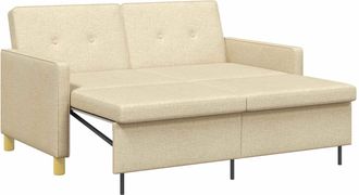vidaXL Sof&aacute; Cama Desplegable Crema Tela Vidaxl