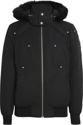 Moose Knuckles Zwarte Ballistische Bomberjas met Bont - Heren - Bomber jackets - Zwart - L - Katoen - Jassen